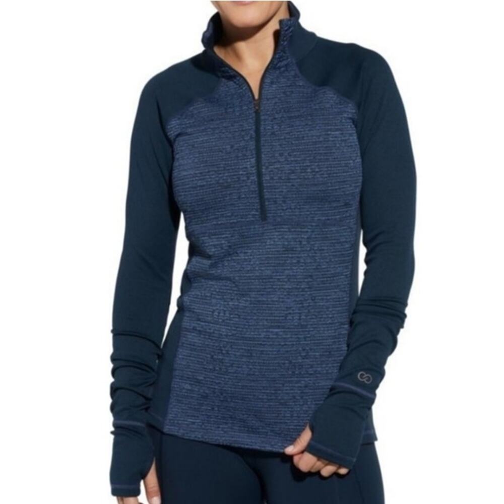 CALIA by Carrie Underwood Navy Half-Zip Long Sleeve Top